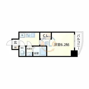 グランパシフィック今里南【9階】の間取り