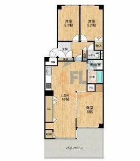 エバーグリーン上本町【3階】の間取り