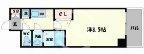 プライムアーバン御堂筋本町【15階】の間取り