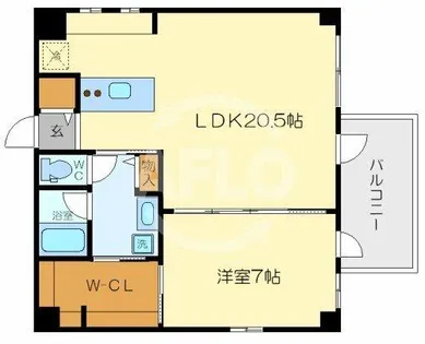 クレグラン京町堀【6階】の間取り