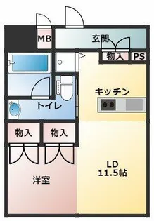 アーデンタワー南堀江【13階】の間取り