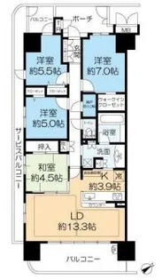 リバーガーデンECOシティアリスの森【201号室】の間取り
