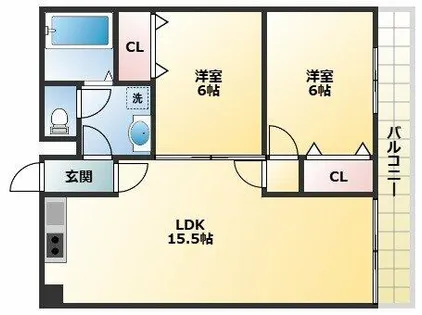 グローハイツ瓜破【2階】の間取り