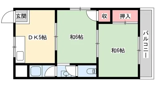 下手野NSハイツ【2H号室】の間取り
