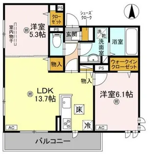 GRAMM東小野堀町EAST【1階】の間取り