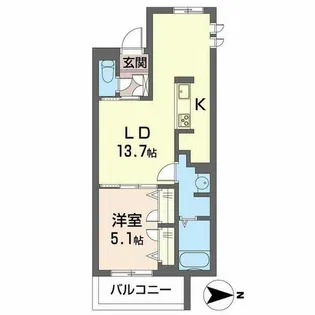 アーククレスト豊中駅前【0301号室】の間取り
