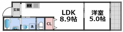新深江ベルハイツ【1階】の間取り