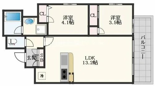 プレサンスレイズ新梅田【6F号室】の間取り