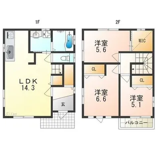 大阪府堺市西区鳳西町3丁【一戸建】の間取り