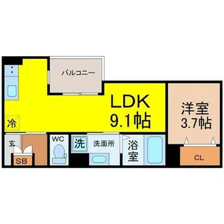 プライムシールド寺崎【2階】の間取り