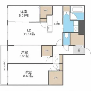 アルファスクエアS17【2階】の間取り