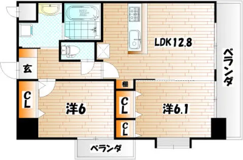 ガーデン・コートSUNATSU【5階】の間取り