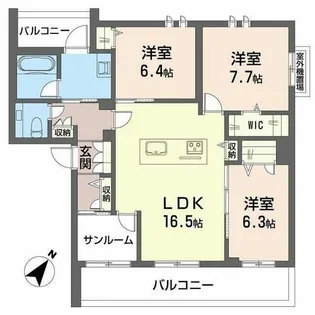 コンフォート勝川【0301号室】の間取り