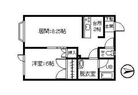クレールハイム【1-D号室】の間取り