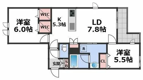 内代レジデンスサウス【3階】の間取り