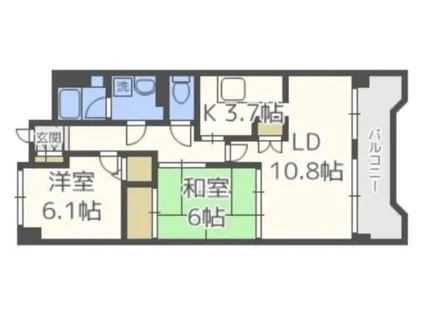 アジエステート大通西プラザ【4階】の間取り