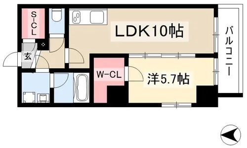 オークスクエア吹上【1001号室】の間取り