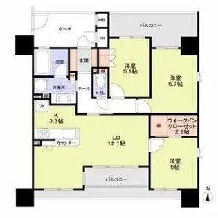 BELISTA御器所【11階】の間取り