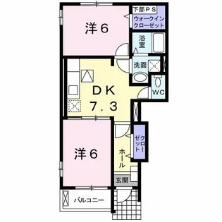 シャトー ラ ジャーダンA【1階】の間取り