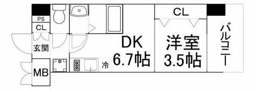 アプリーレ阿波座南【5階】の間取り