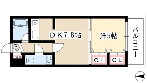 城木館【405号室】の間取り
