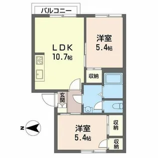 ファミール奥本【0202号室】の間取り