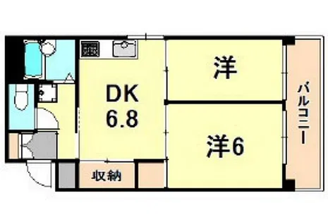 ハイコート甲子園【4階】の間取り