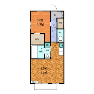 パイン・ウォール【2階】の間取り