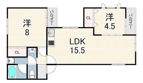 ル・ボア2【2階】の間取り