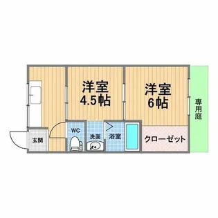 ハイツテンドウ【1階】の間取り