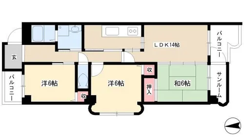 エスポワール城北【2階】の間取り