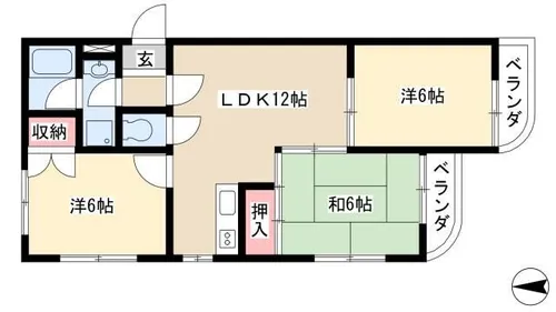 ボンアーデル壱番館【402号室】の間取り