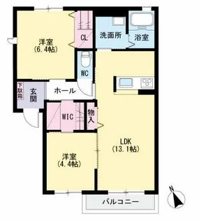パストラーレ潤崎 D棟【2階】の間取り