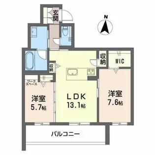 シャーメゾン リオクレール【2階】の間取り