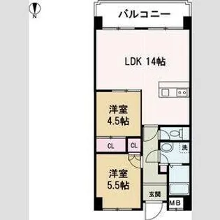 リーベンハイツ【4階】の間取り