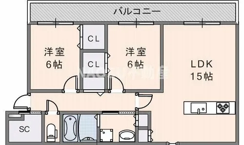 St.Polaris瓢箪山【204号室】の間取り