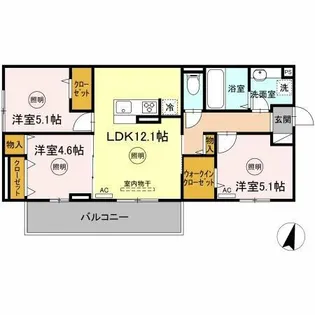 アヴニール藤松【3階】の間取り