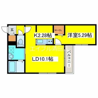 Le Ciel北広島中央(ルシェル北広島中央)【3階】の間取り
