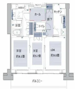 グラングリーン大阪 THE NORTH RESIDENCE【28階】の間取り