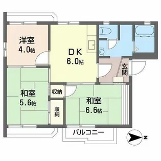 タウニィ中津【0201号室】の間取り