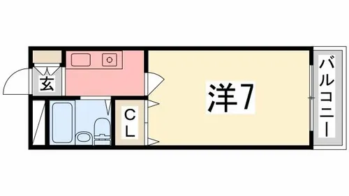 シエスタ姫路【507号室】の間取り