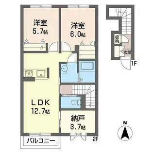 シャーメゾン桜【0202号室】の間取り