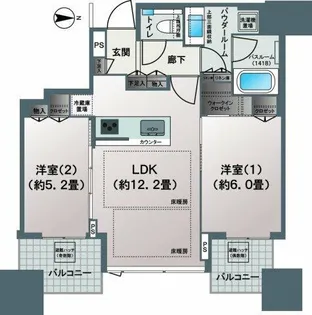 シティタワー大阪本町【21階】の間取り