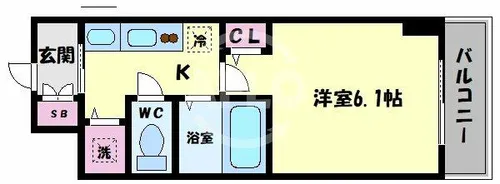 プレサンス大阪城公園パークプレイス【3階】の間取り