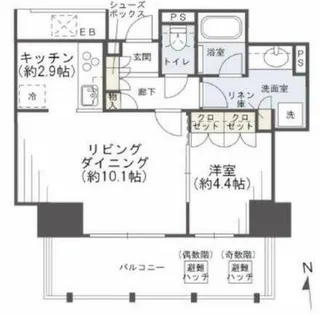 シエリアタワー大阪福島【12階】の間取り