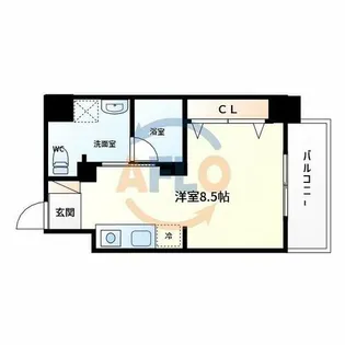 ヴィレッジリバー阿倍野【3階】の間取り