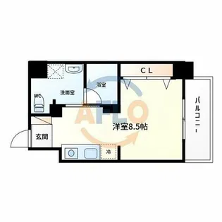 ヴィレッジリバー阿倍野【3階】の間取り
