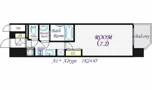 アドバンス大阪城グラシア【7階】の間取り