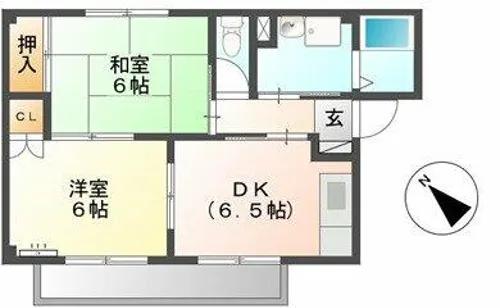 グランデージ小田渕A【201号室】の間取り