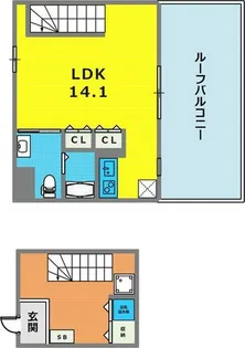 グラージェ三宮【12階】の間取り